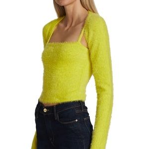 Alice & Olivia Luetta Fuzzy Sweater Set Retails $465